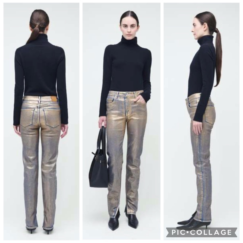 Simkhai Rae High Rise Skinny Jeans-Matte Gold Women’s Jeans